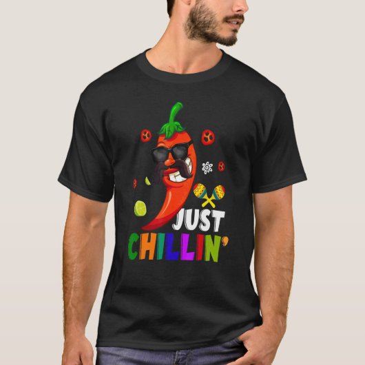 Chillin Love Chilis Cinco De Mayo Let's Fiest T-shirt (Voorkant)