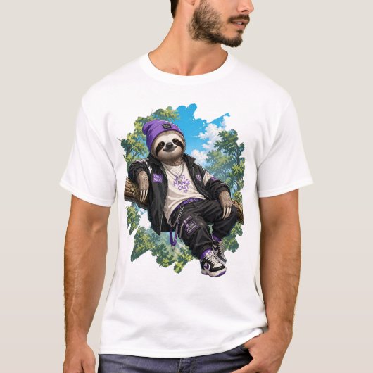Chillin' Luiaard T-Shirt (Voorkant)
