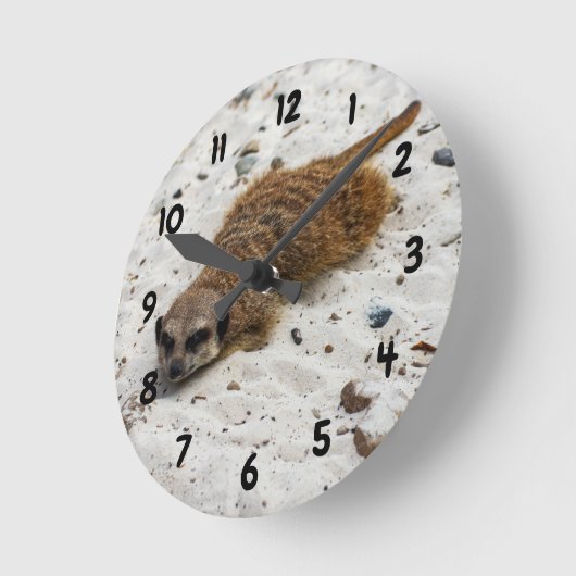 Chillin' Meerkat Clock Ronde Klok (Hoek)