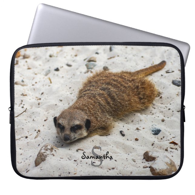 Chillin' Meerkat Laptop Sleeve (Voorkant)