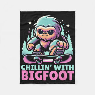 Chillin’ met Bigfoot Alpine Wintersport Snowboa Fleece Deken