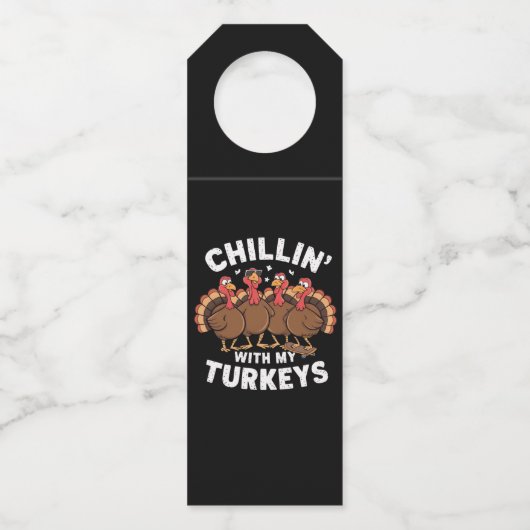 Chillin met cadeau voor mijn Thanksgiving van kalk Flessenhanger (Voorkant)