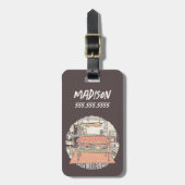 Chillin' met FRIENDS™ Cartoon Bagagelabel (Voorkant verticaal)