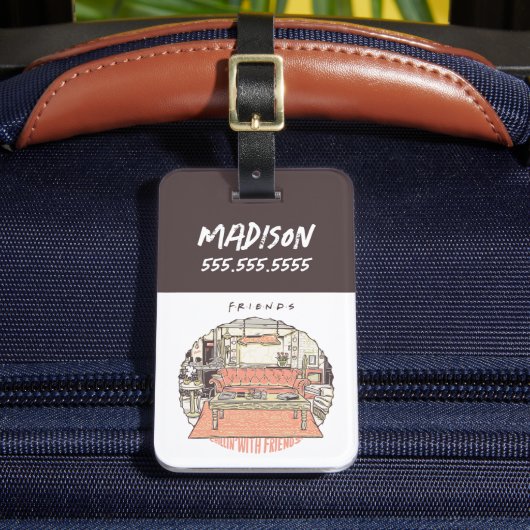 Chillin' met FRIENDS™ Cartoon Bagagelabel (Voorkant Insitu 2)