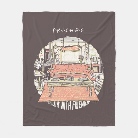 Chillin' met FRIENDS™ Cartoon Fleece Deken (Voorkant)