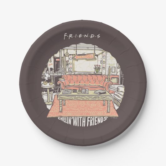 Chillin' met FRIENDS™ Cartoon Papieren Bordje (Voorkant)