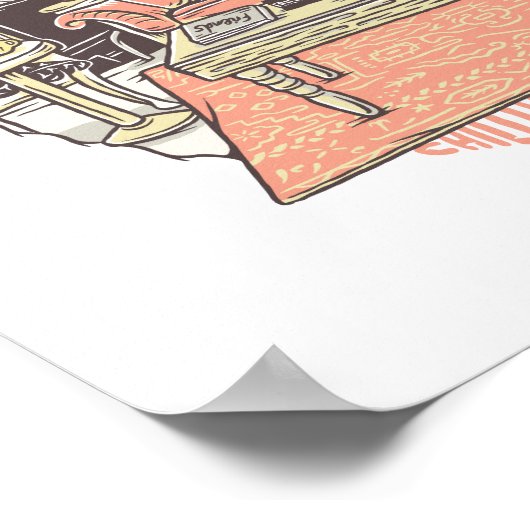 Chillin' met FRIENDS™ Cartoon Poster (Hoek)