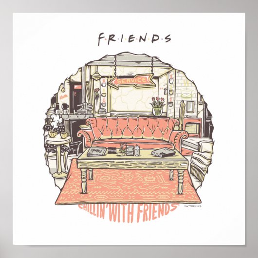 Chillin' met FRIENDS™ Cartoon Poster (Voorkant)