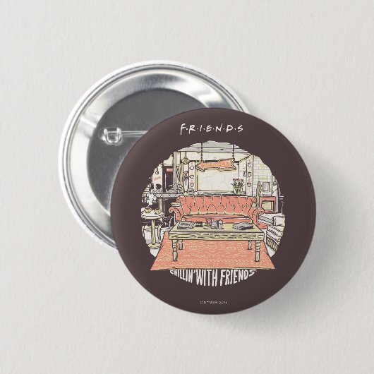 Chillin' met FRIENDS™ Cartoon Ronde Button 5,7 Cm (Voorkant /achterkant)