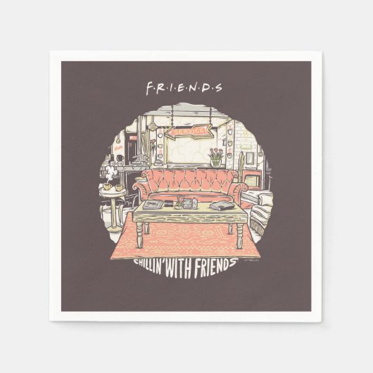 Chillin' met FRIENDS™ Cartoon Servet (Voorkant)