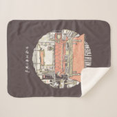 Chillin' met FRIENDS™ Cartoon Sherpa Deken (Voorkant (horizontaal))