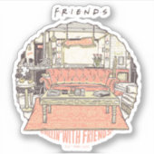 Chillin' met FRIENDS™ Cartoon Sticker (Voorkant)