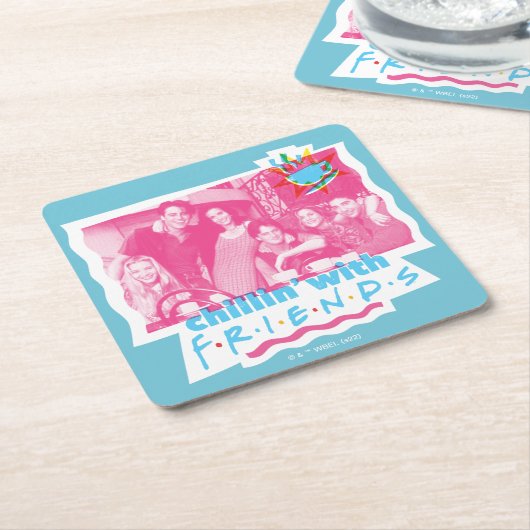 Chillin' met FRIENDS™ Kartonnen Onderzetters (Schuin)