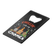 Chillin met kerst met mijn gnomen creditkaart flessenopener (Voorkant Gekanteld)