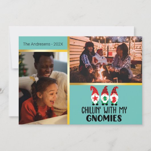 Chillin met kerstfotosjabloon voor Gnomen Kaart (Voorkant)