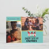 Chillin met kerstfotosjabloon voor Gnomen Kaart (Staand voorkant)