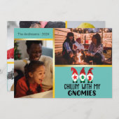 Chillin met kerstfotosjabloon voor Gnomen Kaart (Voorkant / Achterkant)