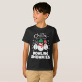 Chillin met mijn bowling sneeuwpoppen Grappige ker T-shirt (Voorkant volledig)