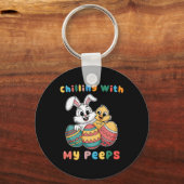 Chillin met mijn Easter Squad Egg Crew Bunny Funny Sleutelhanger (Voorkant)