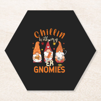Chillin met mijn ER Gnomen Nurse Gnome Thanksgivin Kartonnen Onderzetters