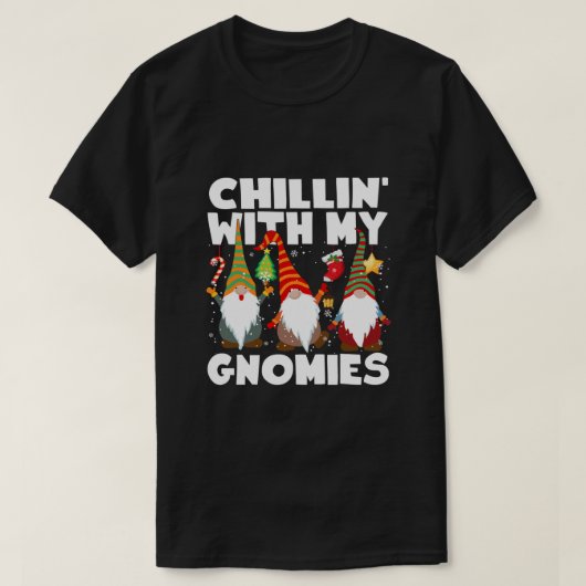 Chillin' met mijn gnomen drie gnomen kerstPa T-shirt (Design voorkant)