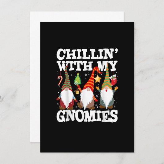 Chillin met mijn Gnomen Funny Gnome Kerstmis Pama Kaart (Voorkant / Achterkant)
