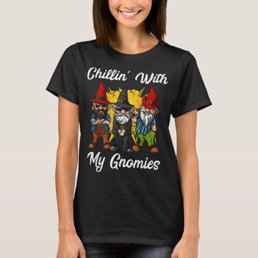 Chillin met mijn gnomen. Garden gnomes kerst c T-shirt (Voorkant)