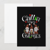 Chillin met mijn gnomen, kerstrode gnomen Plai Kaart (Voorkant / Achterkant)