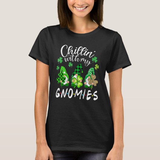 Chillin met mijn Gnomen Leopard St Patrick Day Iri T-shirt (Voorkant)