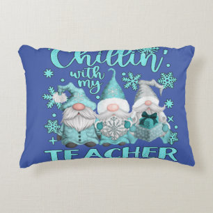 Chillin met mijn Gnomen-leraar kerstbal Accent Kussen