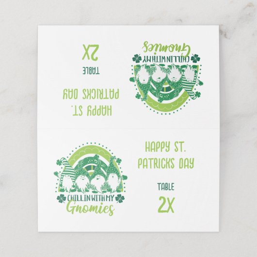 Chillin met mijn gnomen St. Patrick's Day Shamrock Plaatskaartje (Buitenkant ongevouwen)