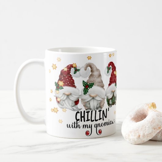 Chillin met mijn Gnomies Cute Kerstmis Koffiemok (Met donut)