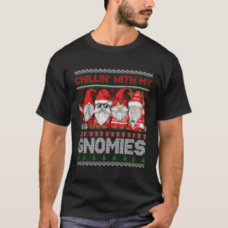 Chillin met mijn gnomies gnoom in Red Christma T-shirt