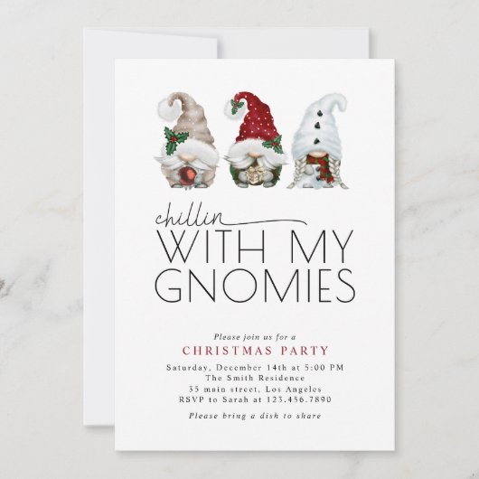 Chillin met mijn Gnomies kerstfeest Kaart (Voorkant)