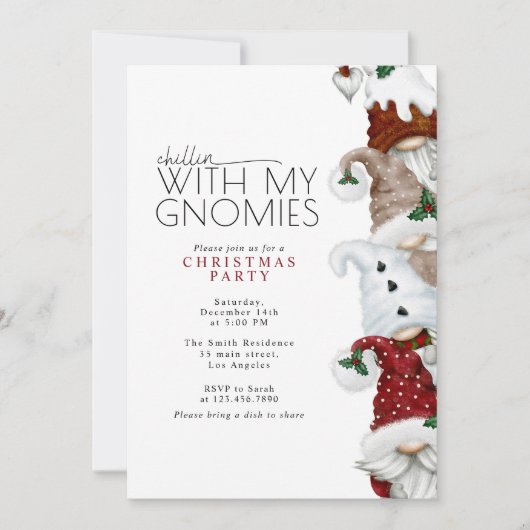 Chillin met mijn Gnomies kerstfeest Kaart (Voorkant)