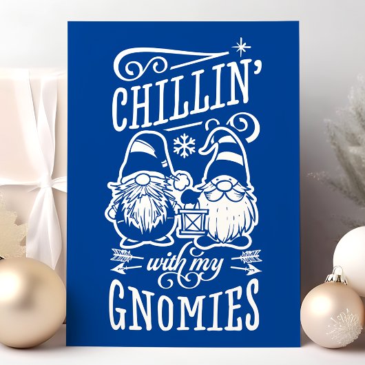 Chillin met mijn Gnomies Kerstgenoomquarantaine Feestdagen Kaart