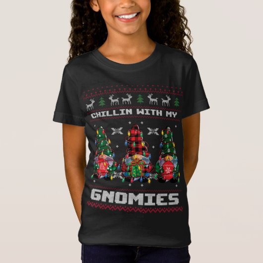 Chillin 'Met Mijn Gnomies Kerstpyjama T-shirt (Voorkant)
