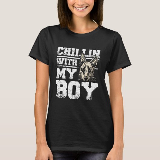chillin met mijn jongen duitse herder t-shirt (Voorkant)