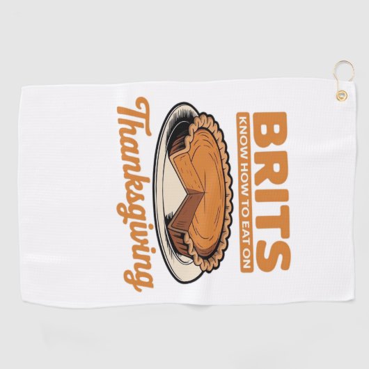 Chillin met mijn kalkoenen Thanksgiving familie Es Golfhanddoek (Horizontaal)