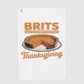 Chillin met mijn kalkoenen Thanksgiving familie Es Golfhanddoek (Voorkant)
