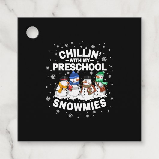 Chillin 'met mijn kleuterschool Sneeuwschoentjes K Bedankjes Labels (Voorkant)