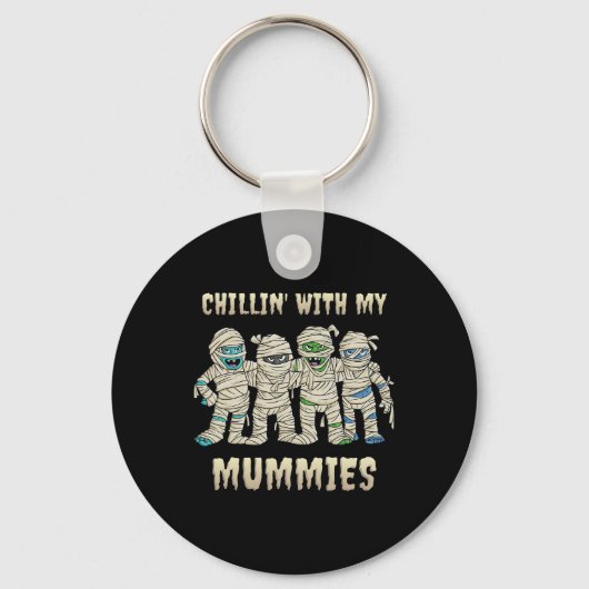 Chillin Met Mijn Mummies Halloween Boys Kinder Ple Sleutelhanger (Voorkant)