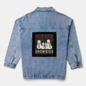 Chillin met mijn neeuwen grappig kerstfeest denim jacket (Achterkant)