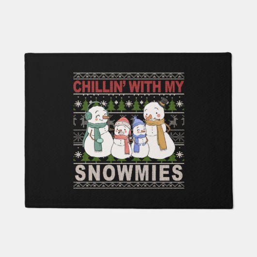 Chillin met mijn neeuwen grappig kerstfeest deurmat (Voorkant)