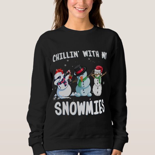 Chillin 'met Mijn Sneeuwmies Kerstmis Snowman F Trui (Voorkant)