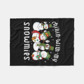 Chillin met mijn sneeuwmies Santa Sneeuwman Grappi Fleece Deken (Voorkant (Horizontaal))