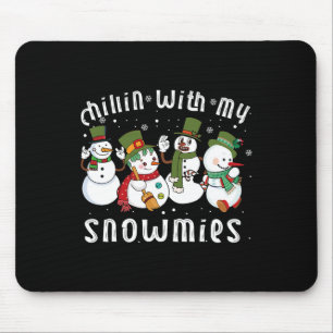 Chillin met mijn sneeuwmies Santa Sneeuwman Grappi Muismat