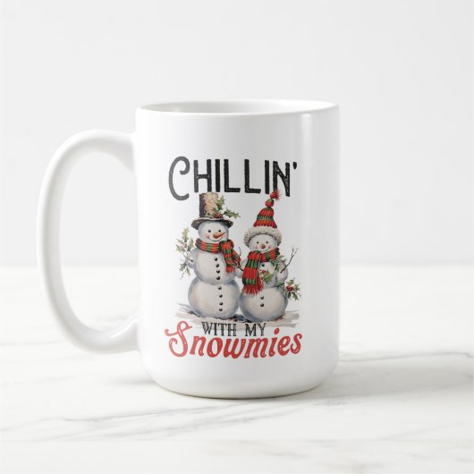 Chillin 'Met Mijn Sneeuwmies Schattige Sneeuwman Koffiemok (Links)