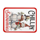 Chillin met mijn sneeuwmies Schattigee wintersneeu Magneet (Horizontaal)