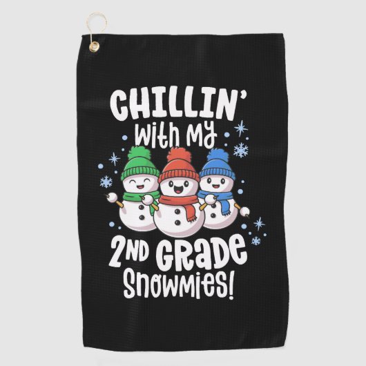 Chillin Met Mijn Sneeuwmies Shirt 2e klas Leraar Golfhanddoek (Voorkant)